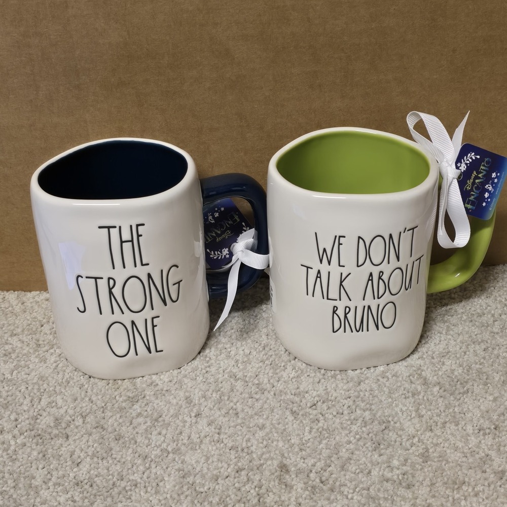 Disney Encanto Rae Dunn Mug Set Bruno & Luisa The Strong One Coffee Cups‎ New